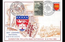 Carte maximum - XXIVe congrès national de Bordeaux - Expo philatélique