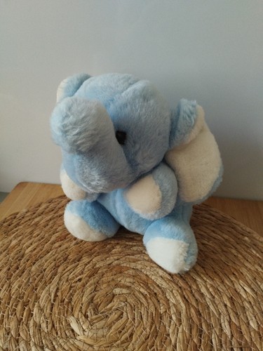 Peluche doudou éléphant bleu