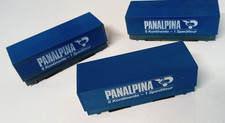 HO ROCO LOT DE 3 CONTAINERS PANALPINA POUR WAGON KANGOUROU   NO FALLER