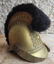 ANCIEN CASQUE POMPIER 19e à chenille VILLE DE MONTBRISON