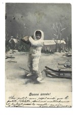 CARTE FANTAISIE  ENFANT LUGE