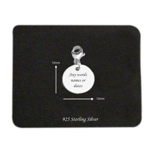 Charm rond argent sterling - rond, en