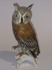 FIGURINE EN BISCUIT HIBOU / CHOUETTE  EN PORCELAINE ALLEMANDE SAXE KARL ENS
