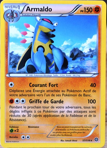 Carte pokémon 114 armaldo - 57/114,