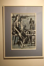 Jean Jansem - Marchand de poissons - Technique mixte