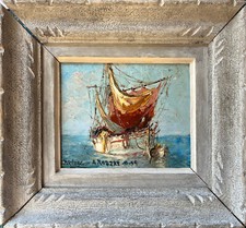 Tableau HSP Victor Bruzal 1955 voilier de pêche Marine