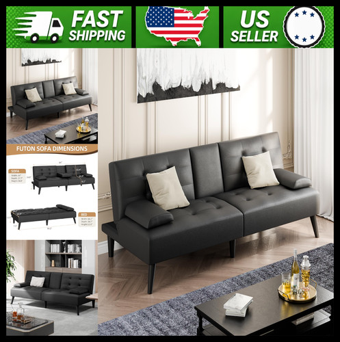 Shintenchi leather futon sofa - shintenchi,