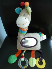 *. DOUDOU PELUCHE NICOTOY GIRAFE ZOE vache gris miroir balle anneau bille TTBE