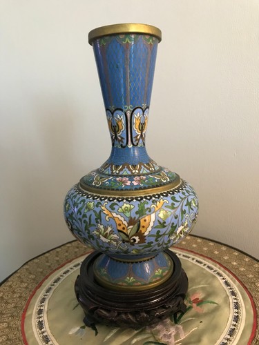 Cloisonne vase bronze emaux - vase,