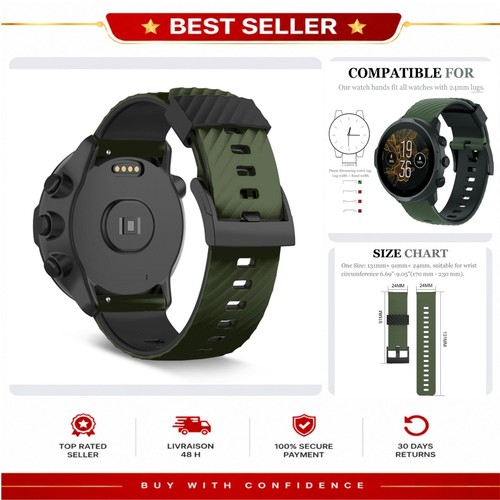 Bracelet montre silicone - 24, mm
