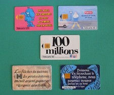 5 TELECARTES LA FRANCAISE DES
