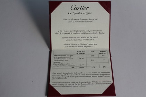 Cartier certificat origine - certificat,