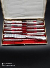 12 Couteaux de table en métal argenté ,style Louis xv, Rocaille, Marly,25 cm .