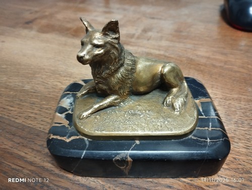 Sculpture chien bronze - chien, en