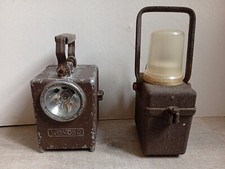 Lot 2 Lampe ancienne en métal Wonder : 1 type "Tifon" - type agral Cheminot SNCF