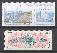 FRANCE 5142/43 CHOLET, EUROPA LES CHÂTEAUX, 2017, NEUFS xx, TRES BEAUX