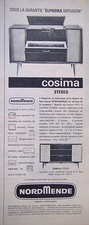 PUBLICITÉ 1961 NORDMENDE COSIMA STÉRÉO RADIO SOUS LA GARANTIE ELPHORA DIFFUSION 