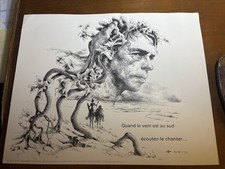 Jacques Brel Litho D’après Une Eau Forte Exemplaires Numéro 74/150