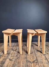 Duo de tabourets trèfle par Marcel GASCOIN, meubles sièges design anciens