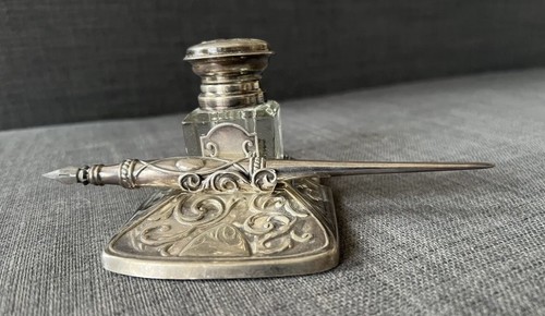Ancien superbe inkwell encrier - ancien,