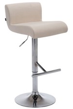 Tabouret de bar California Tissu avec dossier Pied en métal réglable et pivotant