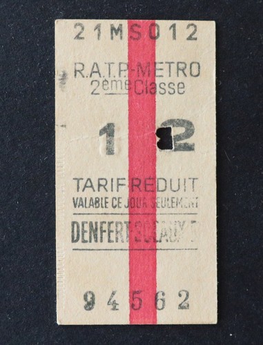 Ancien ticket paris - ancien,