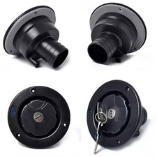 Black Locking Gravity Water Inlet Fill Dish Hatch Lock for RV Camper Trailer C''