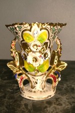 beau vase de mariée en porcelaine de Paris, vase d'église époque XIXe