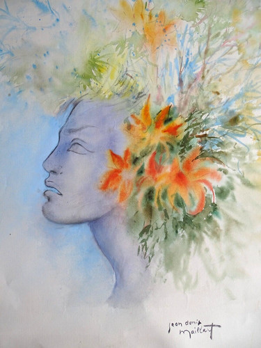 Jean denis maillart - maillart, aquarelle