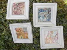 4 carrelage céramique artiste peint main signé Joaquin Garcia Delgado RaR