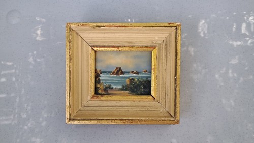 Tableau miniature marine huile