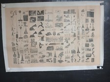 AFFICHE  EDISON PANORAMA DES ARTICLES SON/RADIO/PHONO vers 1900  86x55cm RARE !!