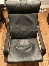 Ikea poang black leather - ikea,
