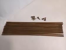 14x Tringle Tapis d'Escalier en Laiton Vintage 57cm Diamètre 9mm + 6 pitons