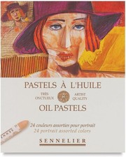 Boîte de 24 pastels à l'huile Sennelier couleurs assorties pour portrait