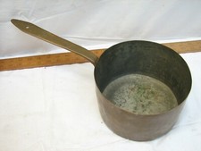 Antique Copper Hand Wrought Melting Pot/Sauce Pan Dovetailed Butcher Kitchen
