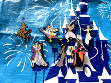 L0T 7 Aladdin Plastic Pin Trading Disney Jasmine The Genie 