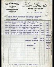 MOREZ (39) BOIS / SCIERIE MECANIQUE "Henri BOUVET" Facture en 1932