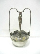 Ancien sucrier en métal argenté avec sa pince