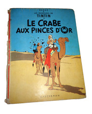 B.D TINTIN "Le crabe aux pinces d'o" / HERGE / CASTERMAN) / Etat moyen, 1966