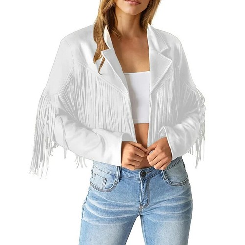Blouson moto femme - abez, blanc