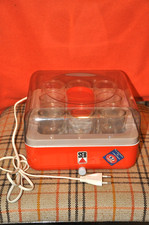 Yaourtière Seb vintage 8 Pots couvercles clipsables Orange propre