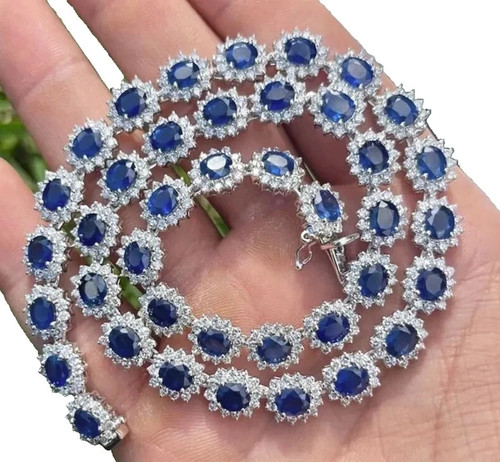 Collier rond diamant saphir - diamant,