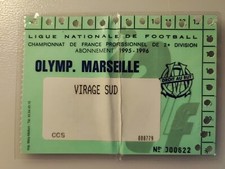 Carte abonnement OM 1995 1996 95 96 Marseille CCS