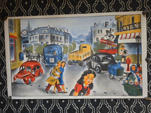 Affiche scolaire rue - affiche,