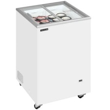 Congélateur coffre vitré tropicalisé 108 Litres de crèmes glacées, 2 portes vitr