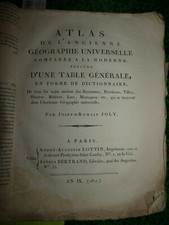 Atlas de l'ancienne géographie universelle comparée à la moderne Joly 1801