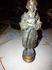 BELLE Sculpture ancienne SCEAU EN BRONZE jeanne d'arc OBJET VITRINE COLLECTION
