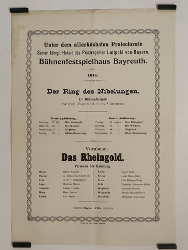 Bayreuth festival 1911 - bayreuth, affiche