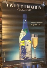 TAITTINGER  Champagne Affiche originale  ROY LICHTENSTEIN 1985